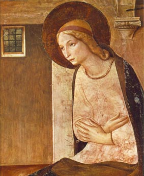 Maria aanhoort Gabriels groetenis (fra. Angelico)