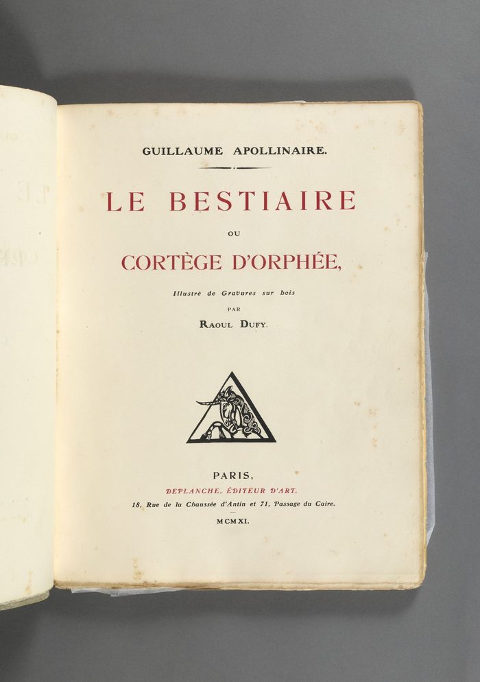 Le Bestiaire (1911), titelpagina