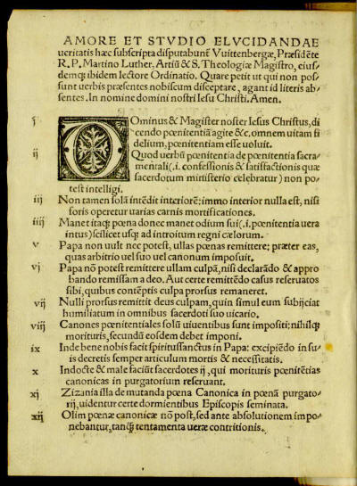 martin luther posts the 95 thesis The 95 theses, also known as the disputation on the power and efficacy of indulgences, was a list of discussion topics that martin luther nailed to the. martin luther posts the 95 thesis The 95 theses, also known as the disputation on the power and efficacy of indulgences, was a list of discussion topics that martin luther nailed to the.