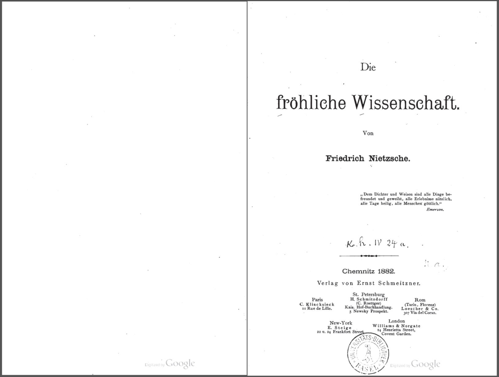 nietzsche - frohliche wissenschaft - 1882