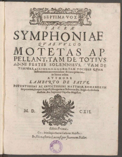 sacrae symphoniae - Sayve - titel septima vox