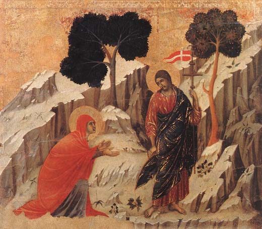 Duccio di Buoninsegna: Noli me tangere, Jezus verschijnt aan Maria Magdalena