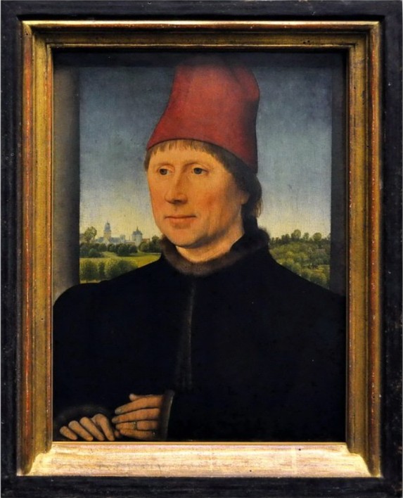 Hans Memling, Portret van een man met hoge rode muts, ca. 1470-1475, Städel Museum Frankfurt