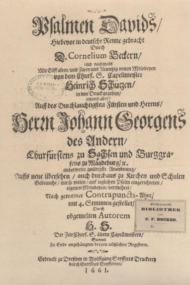 Titelblatt Beckerscher Psalter